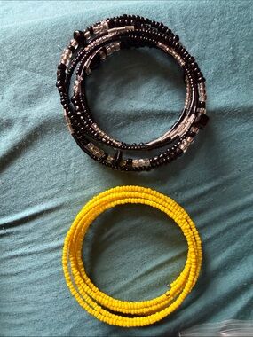 Vintage Glass Bead Coil Bracelets -Listed Separately